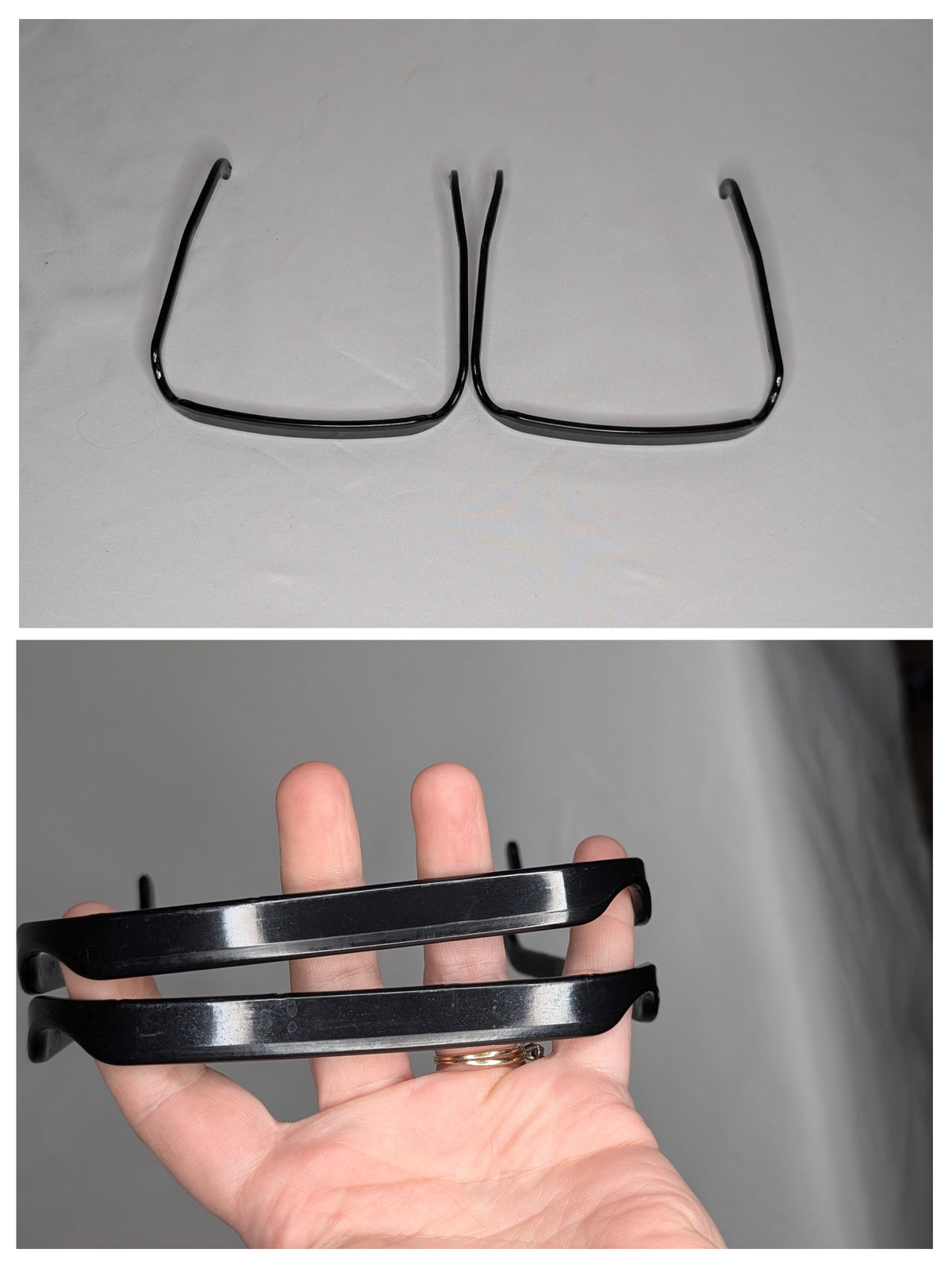 EUC set of 2 square head bands, black plastic