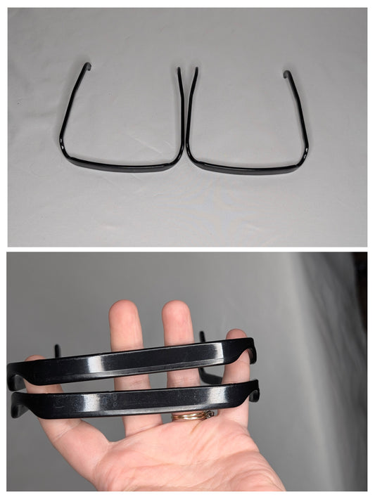EUC set of 2 square head bands, black plastic
