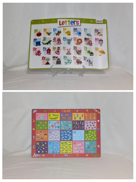 EUC set of 2 placemats Alphabet & numbers 1-20,