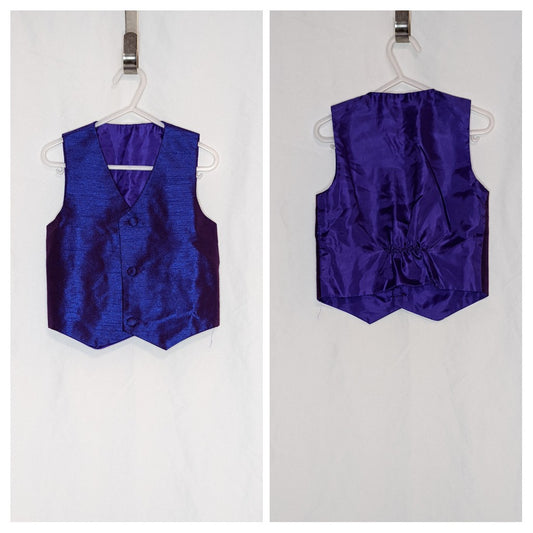 EUC Metallic purple vest 3-button, 2T-3T size - size Toddler - 2T