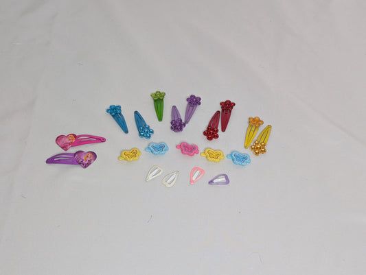 20pc hair clips, 4 heart 5 butterfly, 9 flower, - size Month - 0-12