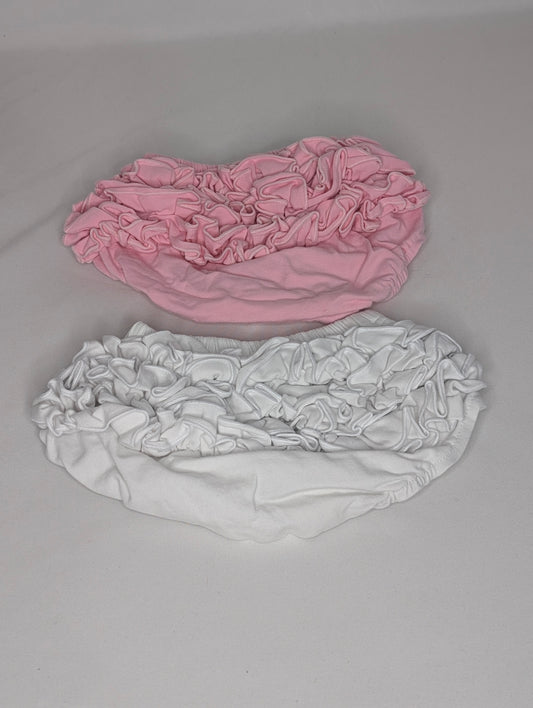 EUC ruffle butt bloomers size 12-24 months, 2 pr
