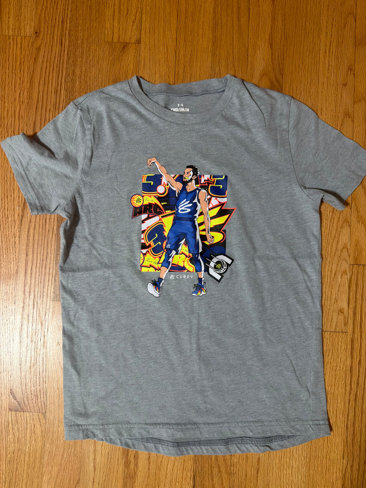 Grey Under Armour tee *Basketball, Curry - size Youth - 8 (M)