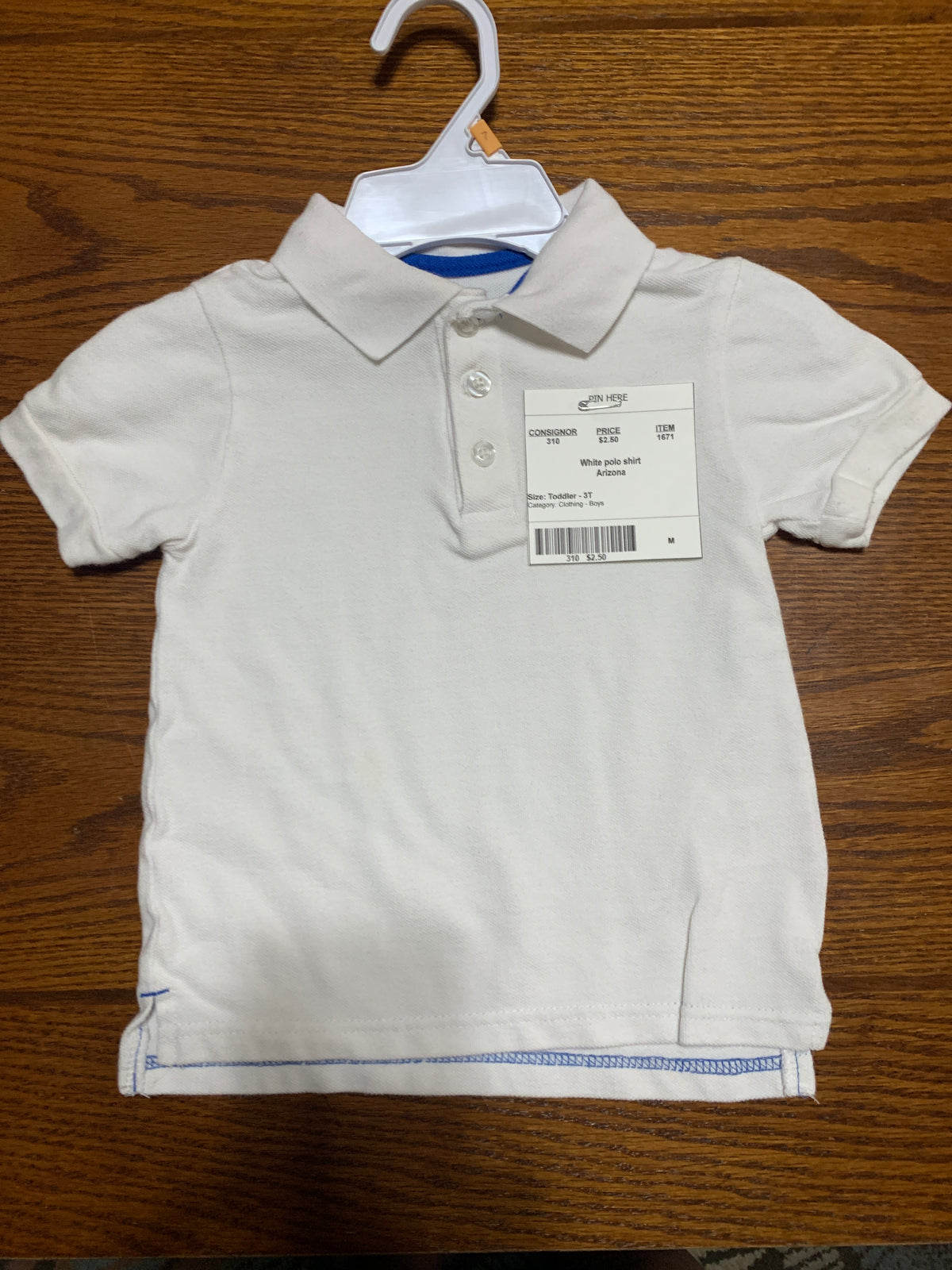 White polo shirt Arizona - size Toddler - 3T