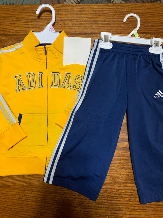 Yellow/navy 2-pc *Adidas jacket/pants - size Month - 18-24 / 24M