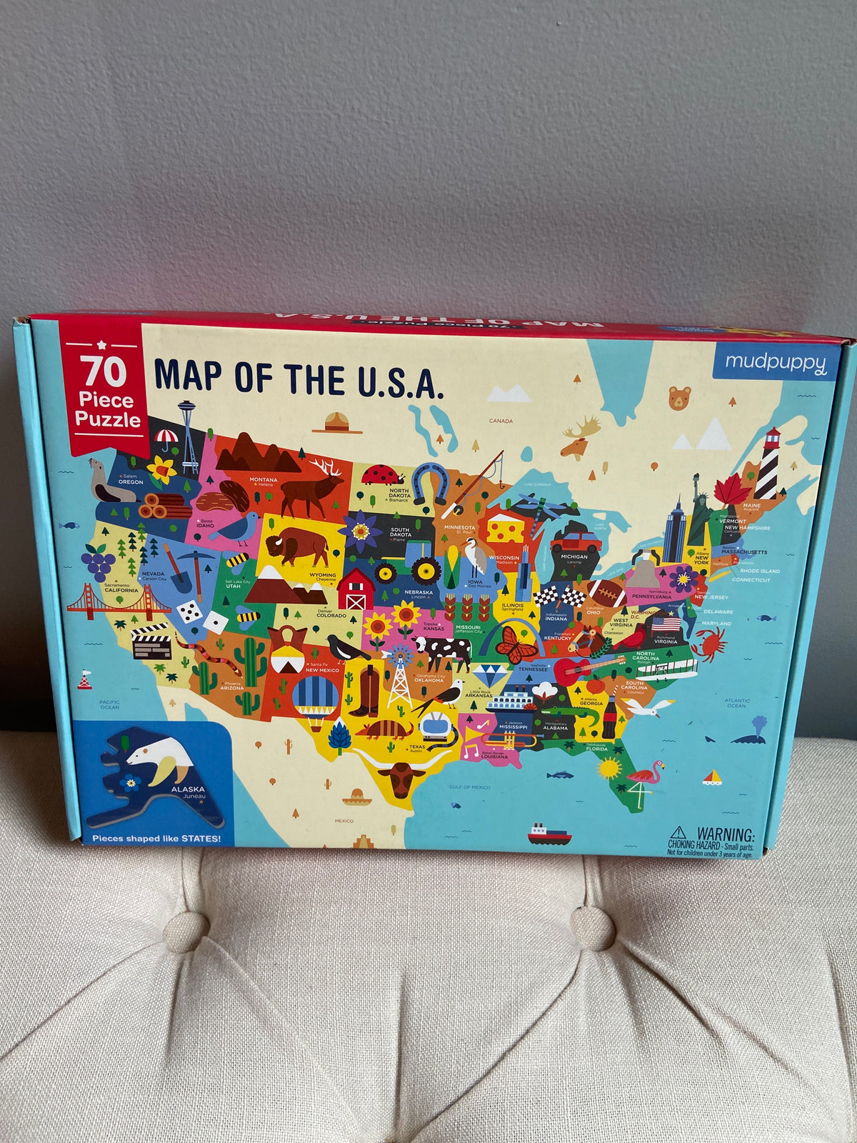 *Map of the USA 70 pc New, mudpuppy