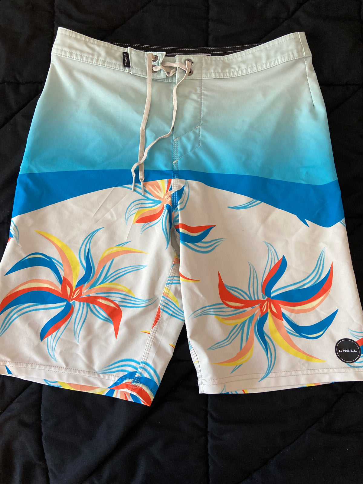 *Board Shorts O'Neill White aqua orange - size Youth - 14 (XL)