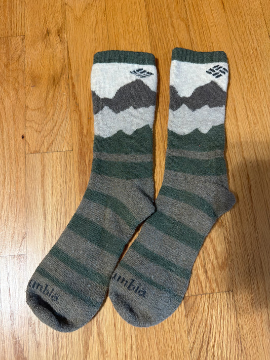 Columbia socks *Thick, warm brown/green