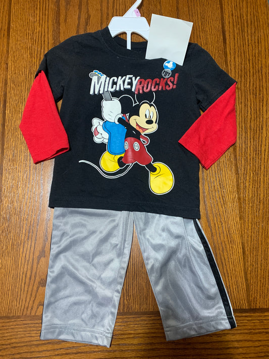 Mickey Rocks! 2-pc *Disney shirt/pants - size Month - 18-24 / 24M