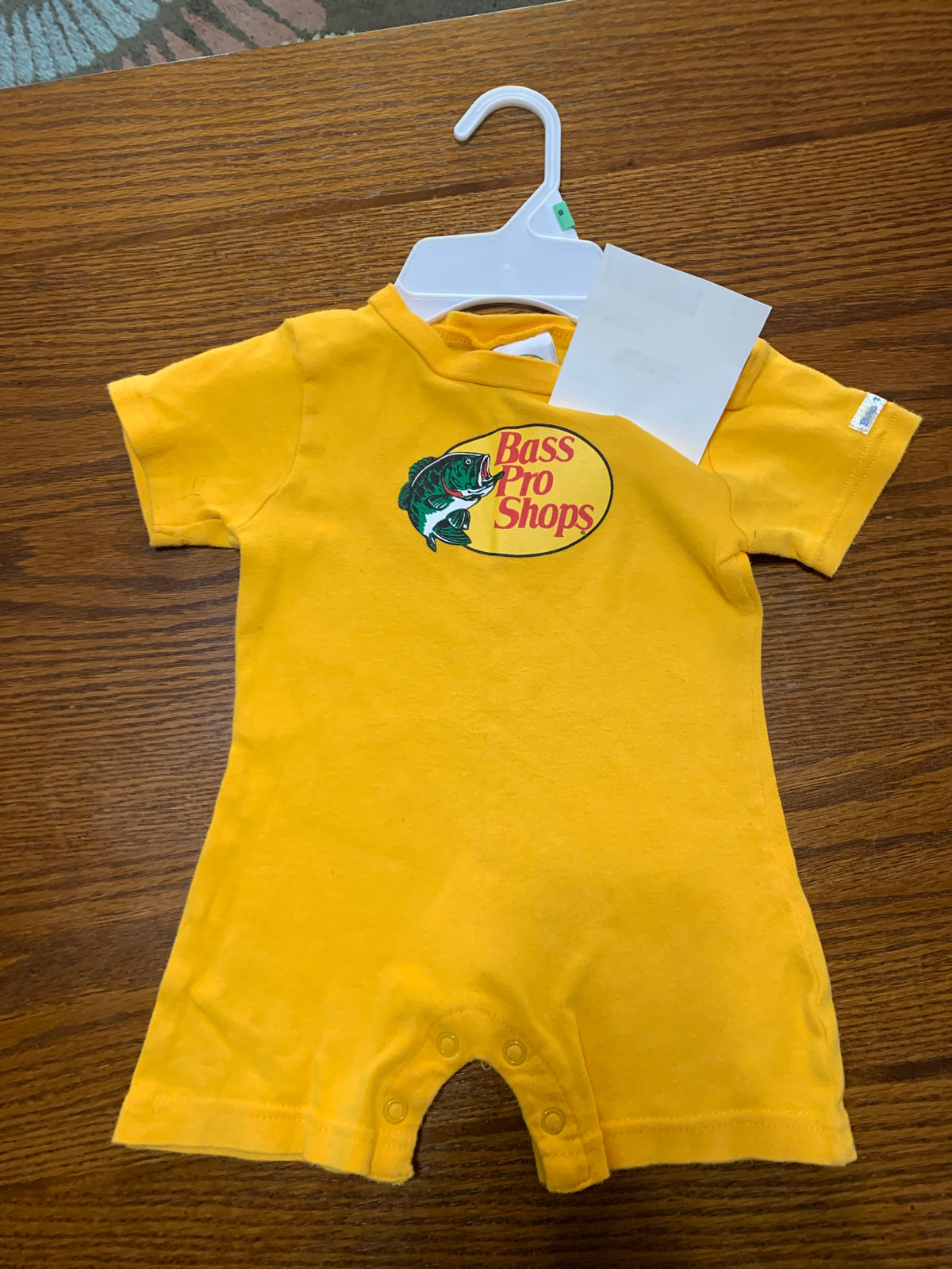 Yellow Bass romper Bass Pro Shops - size Month - 9-12 / 12M