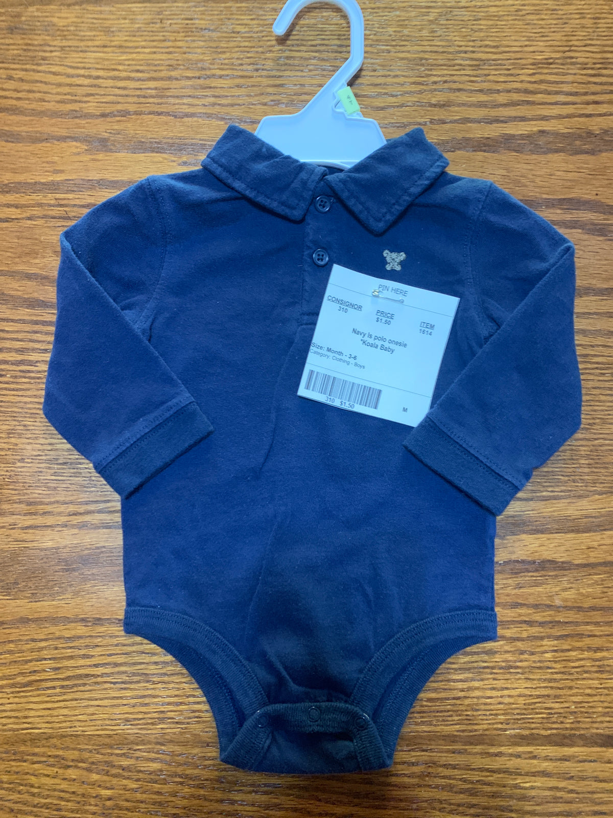 Navy ls polo onesie *Koala Baby - size Month - 3-6 / 6M