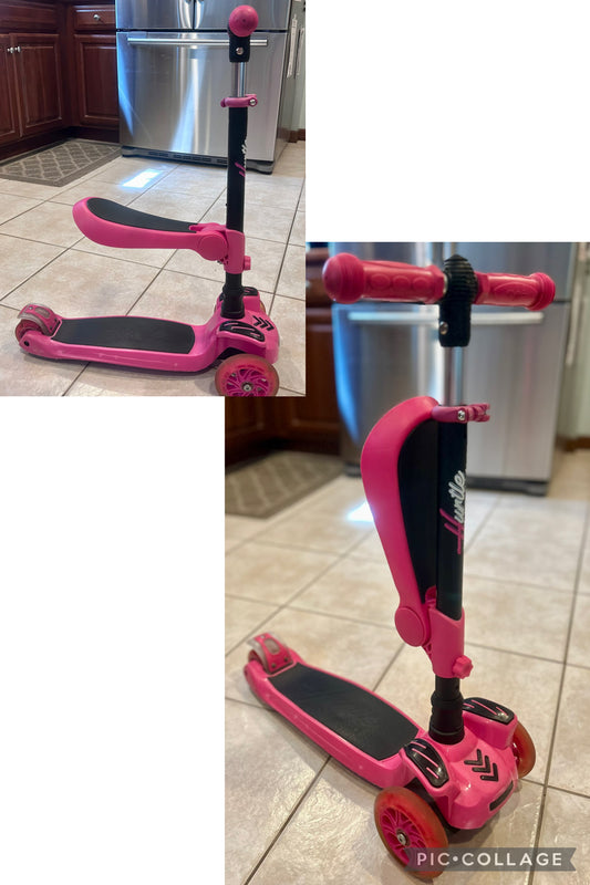 Hurtle 3 wheeled scooter Pink wheels light up