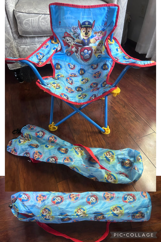 Toddler lawn chair GUC Paw Patrol carrying bag