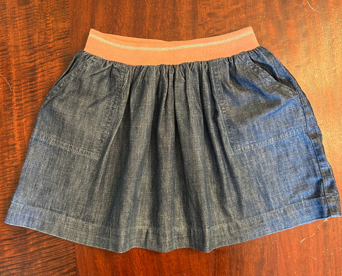 GYMBOREE JEAN SKIRT NO WAIST ADJUST POCKETS - size Youth - 6 (S)