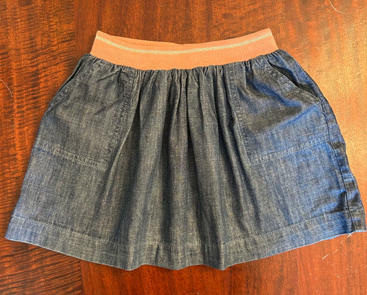 GYMBOREE JEAN SKIRT NO WAIST ADJUST POCKETS - size Youth - 6 (S)