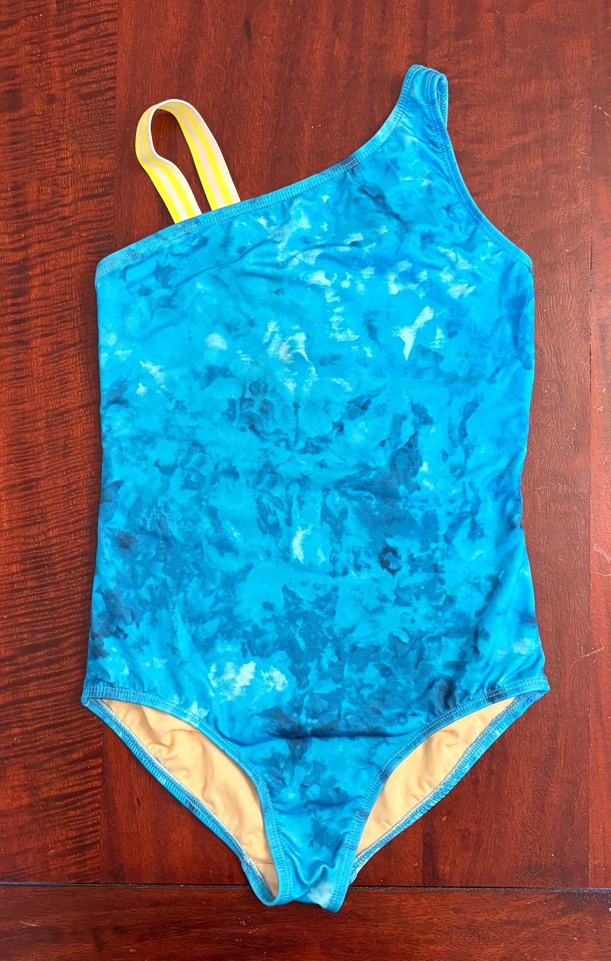 LANDS END TOURQUOISE ONE PIECE SWIMSUIT VGUC - size Youth - 10 (L)