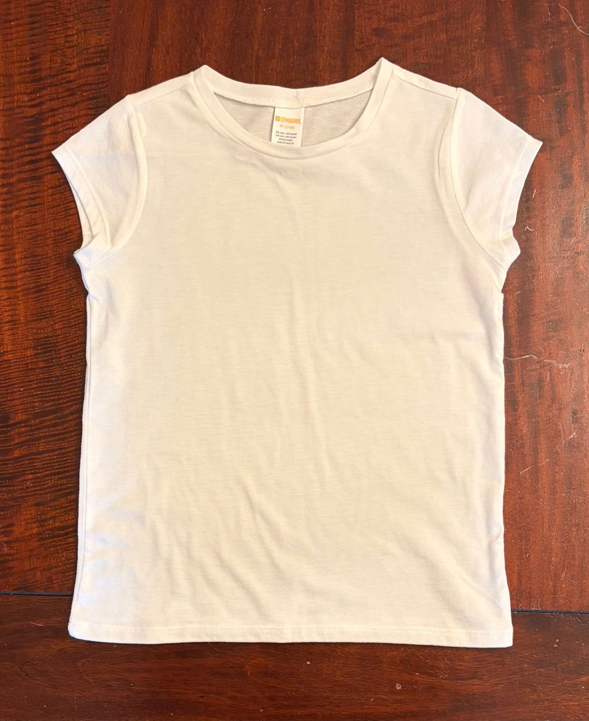 GYMBOREE WHITE COTTON TSHIRT EUC - size Youth - 7 (S)
