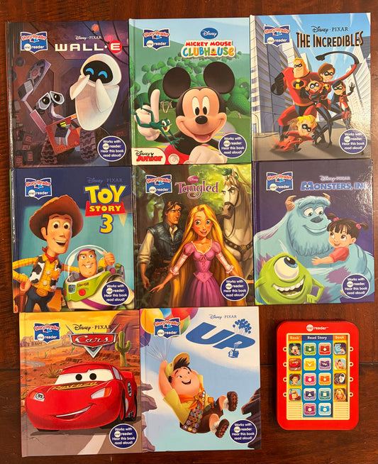 DISNEY PIXAR READER & 8 BOOKS VGUC