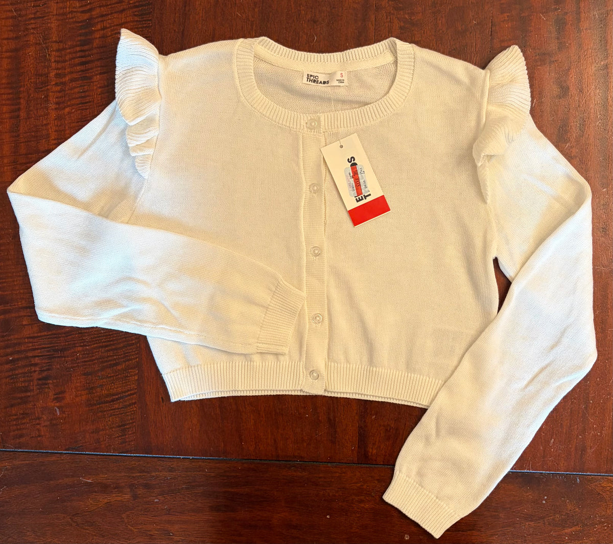 EPIC THREADS WHITE KNIT SWEATER NEW W TAG - size Youth - 6 (S)