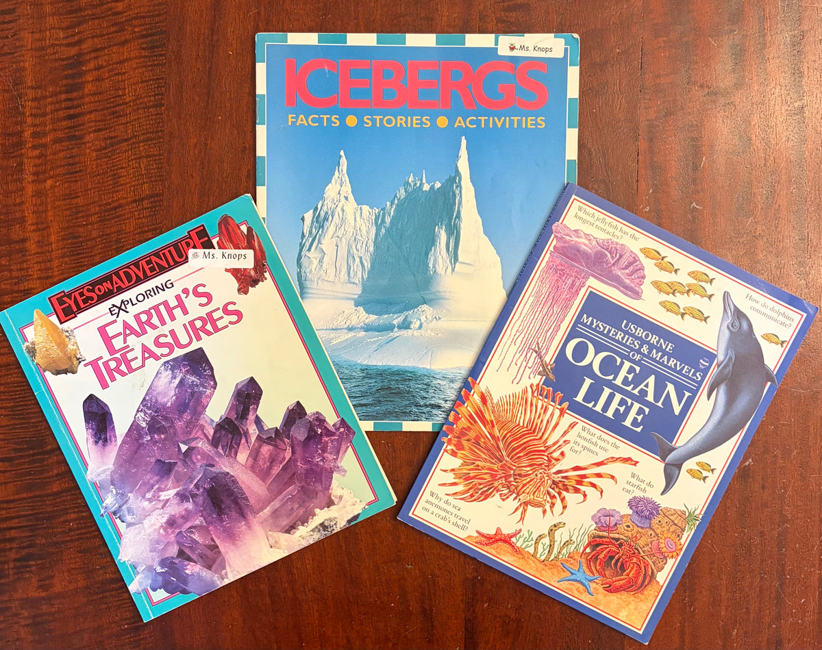 ICEBERGS, OCEAN LIFE EARTHS TREASURE 3 BOOKS