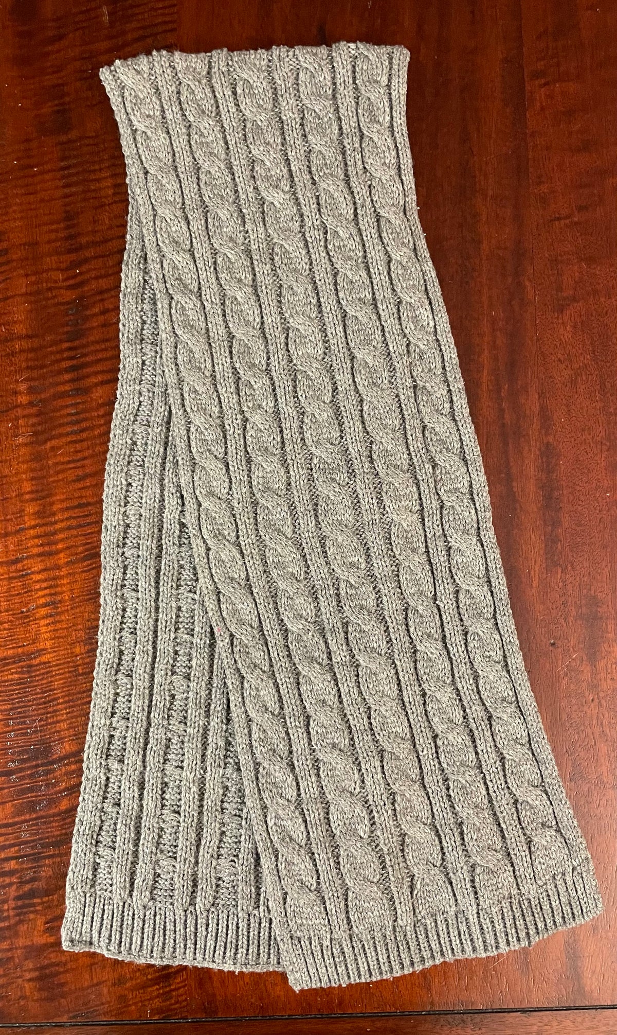 Gray winter scarf