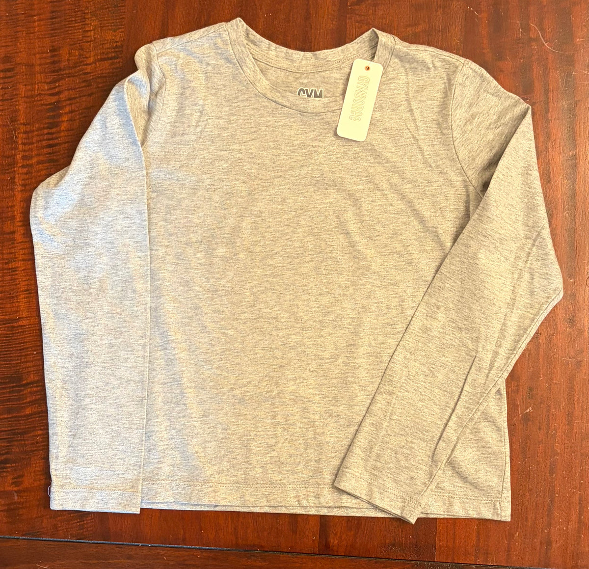 GYMBOREE LONG SLEEVE SILVER THIN SHIRT - size Youth - 7 (S)