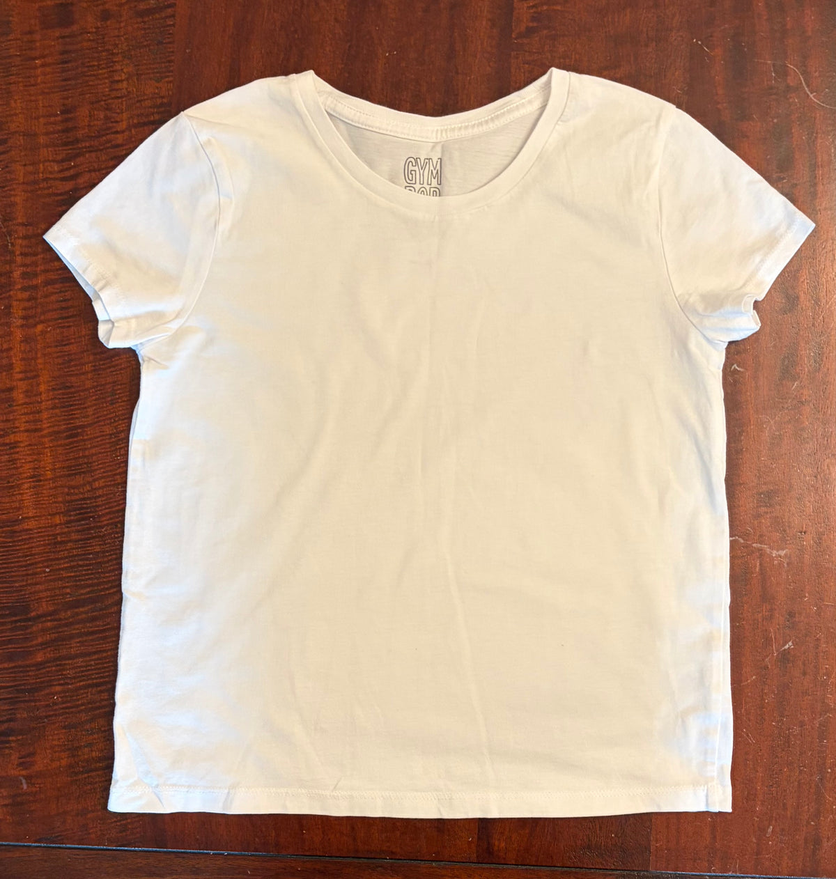 GYMBOREE WHITE COTTON T-SHIRT VGUC - size Youth - 7 (S)