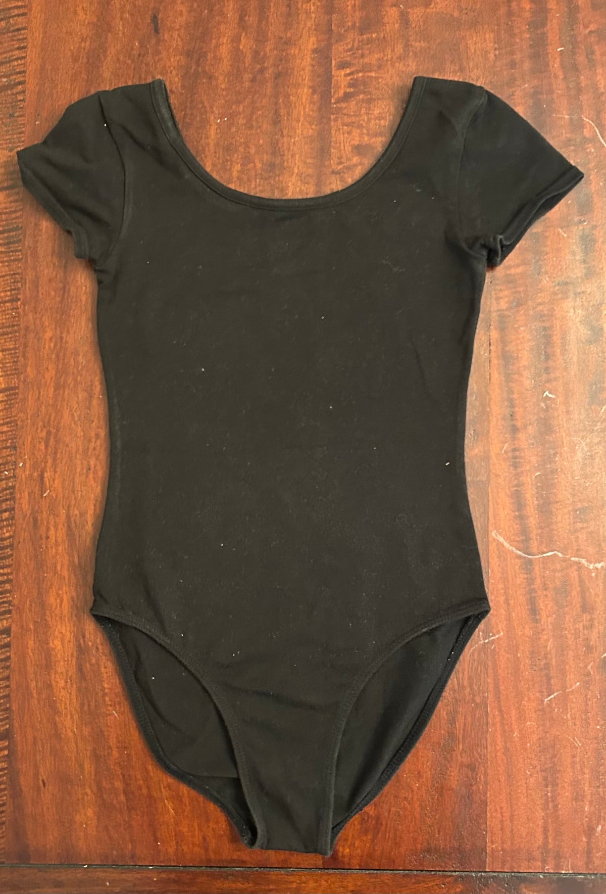 DANSKIN BLACK LEOTARD GUC COTTON - size Youth - 6 (S)