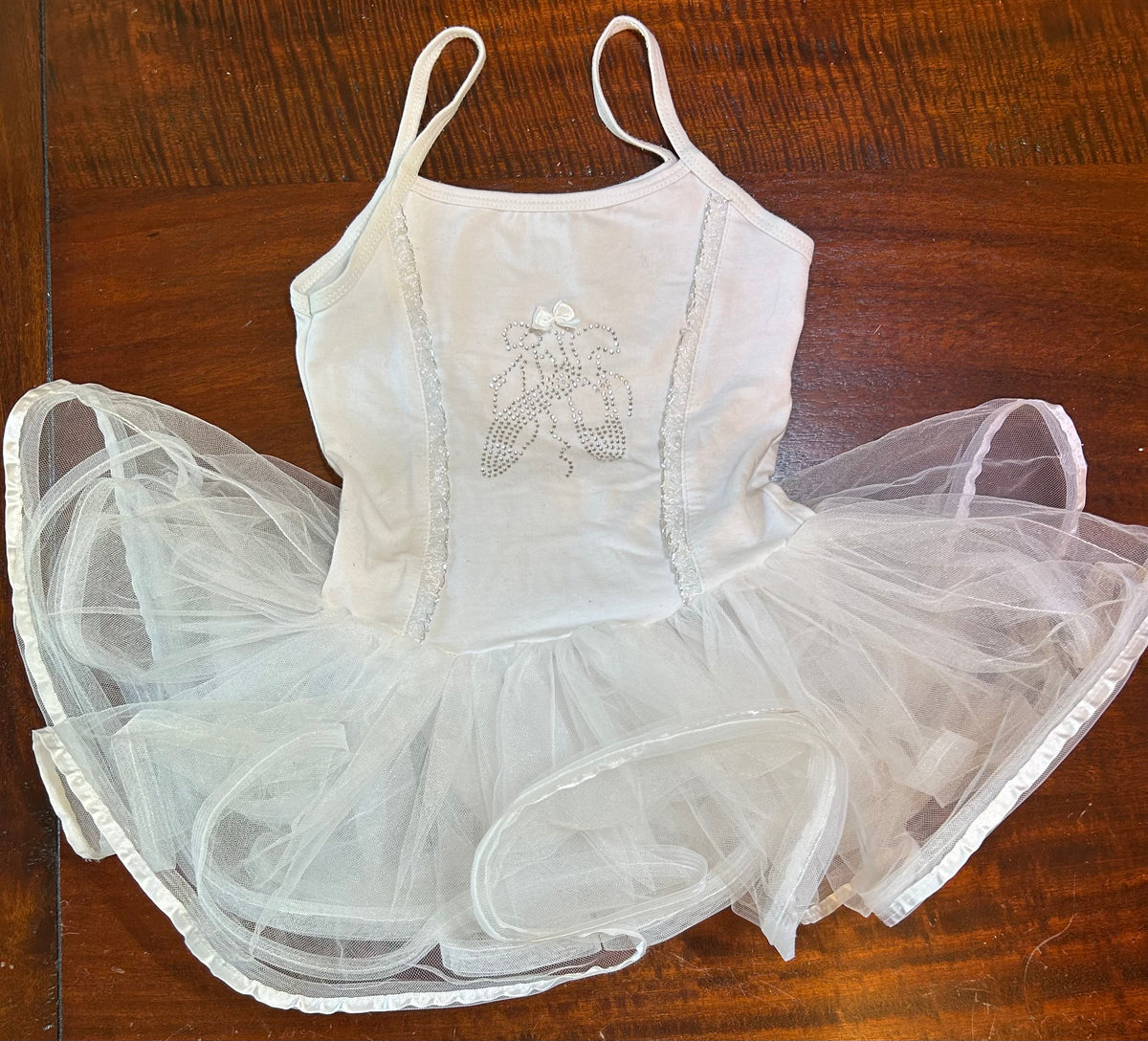 WHITE TUTU DRESS COSTUME BALERINA - size Youth - 7 (S)