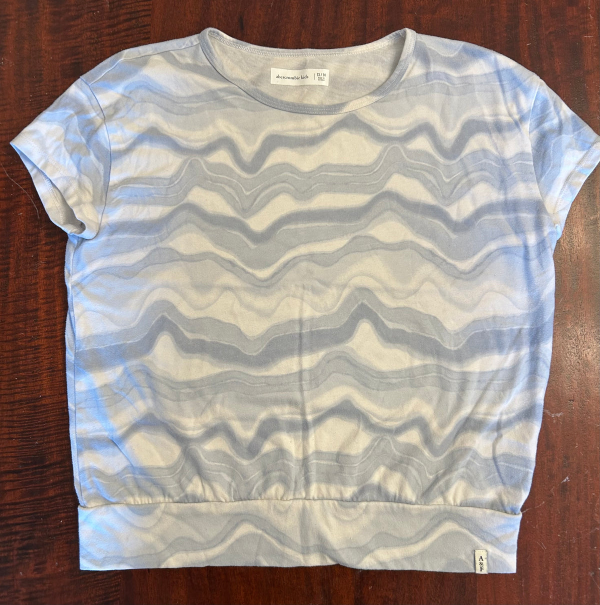 ABERCROMBIE NAVY WHITE T-SHIRT VGUC - size Youth - 12 (L)
