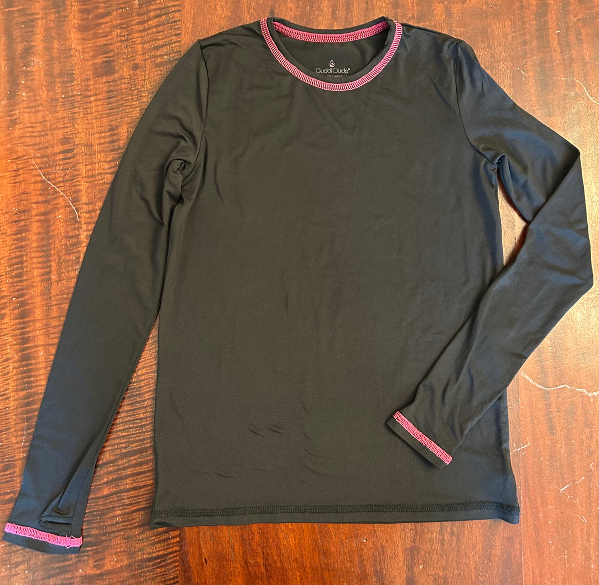 CUDDLE DUDS BLACK TOP ONLY WARM UP VGUC - size Youth - 8 (M)
