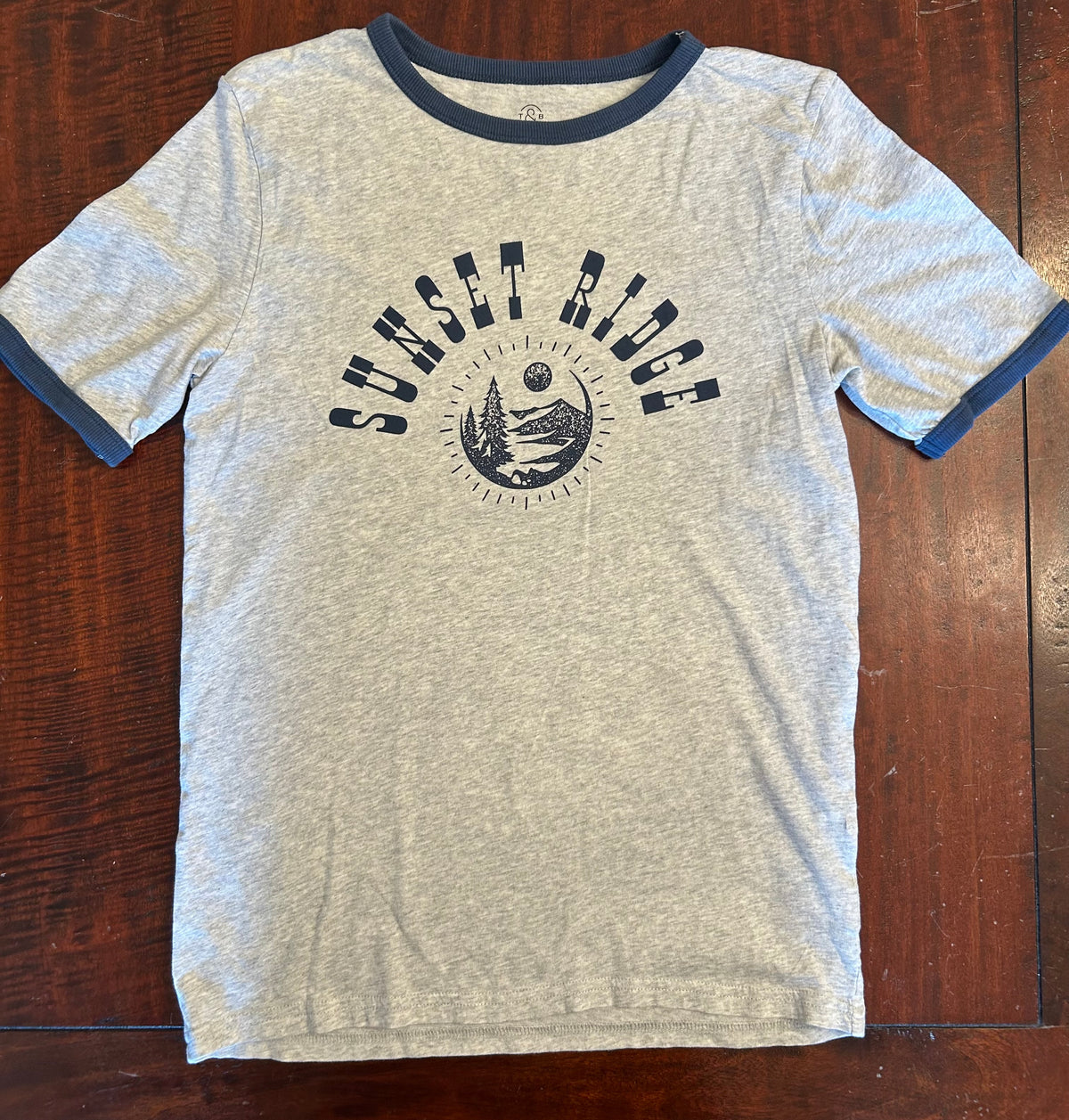 T&B COTTON SHIRT GREY SOFT EUC - size Youth - 14 (XL)