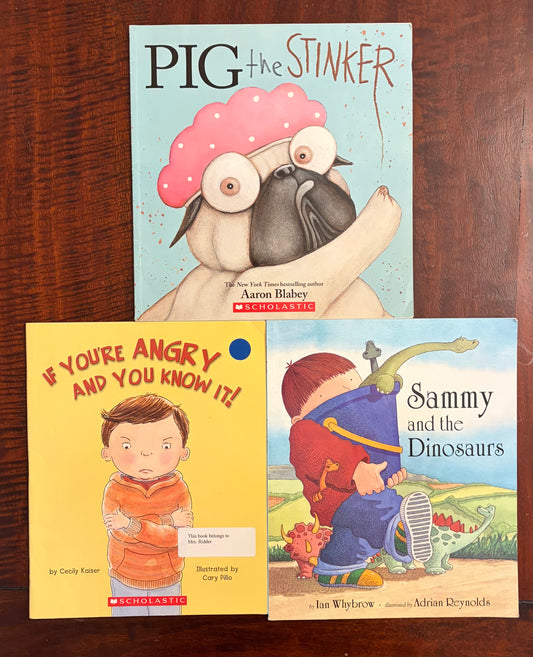 PIG THE STINKER ANGRY & DINO 3 BOOKS