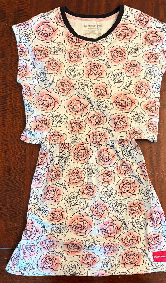 CALVIN KLEIN COTTON SKIRT & TOP ATTACHED - size Youth - 8 (M)