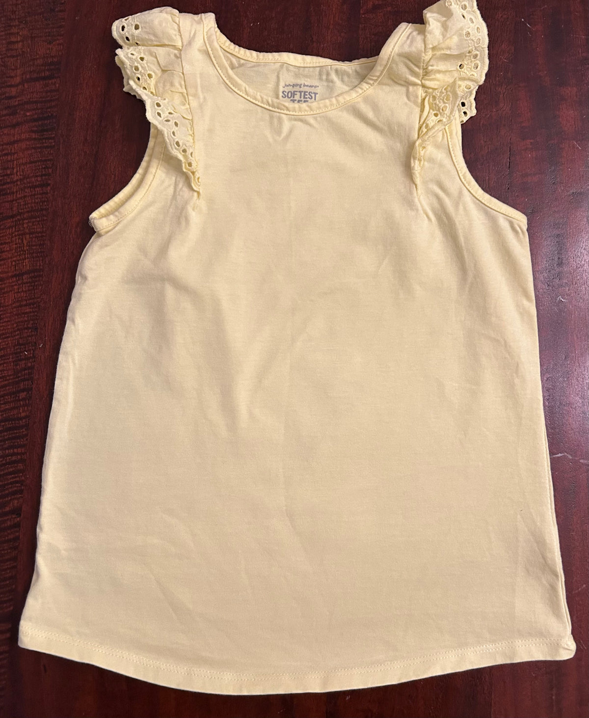 JUMPING BEANS OFF YELLOW SLEEVLESS T-SHIRT GUC - size Youth - 7 (S)