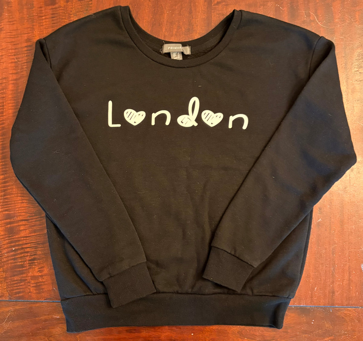 PRIMARK BLACK SWEATER EUC  FLEECE - size Youth - 8 (M)