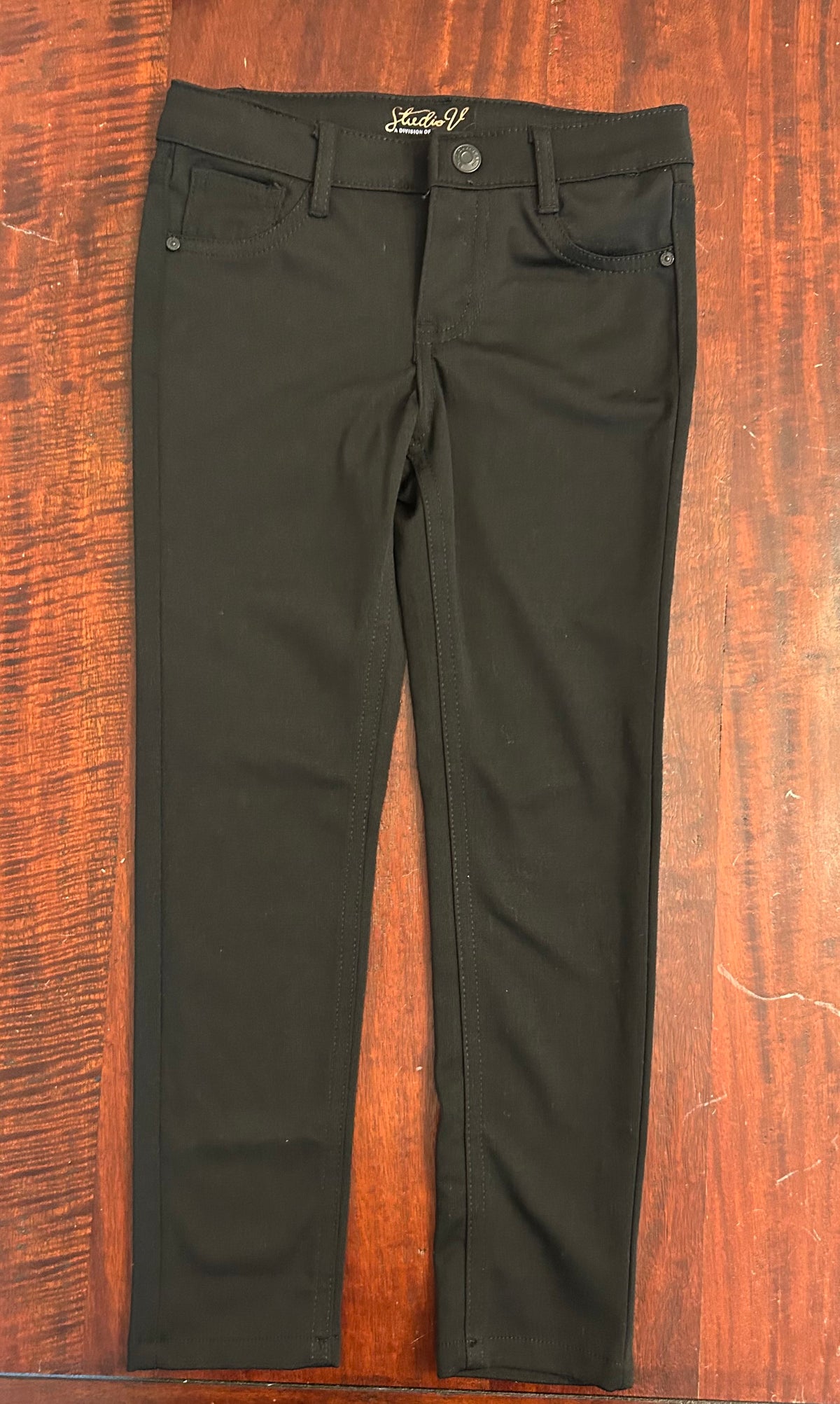 STUDIO V black pants EUC COTTON - size Youth - 6 (S)