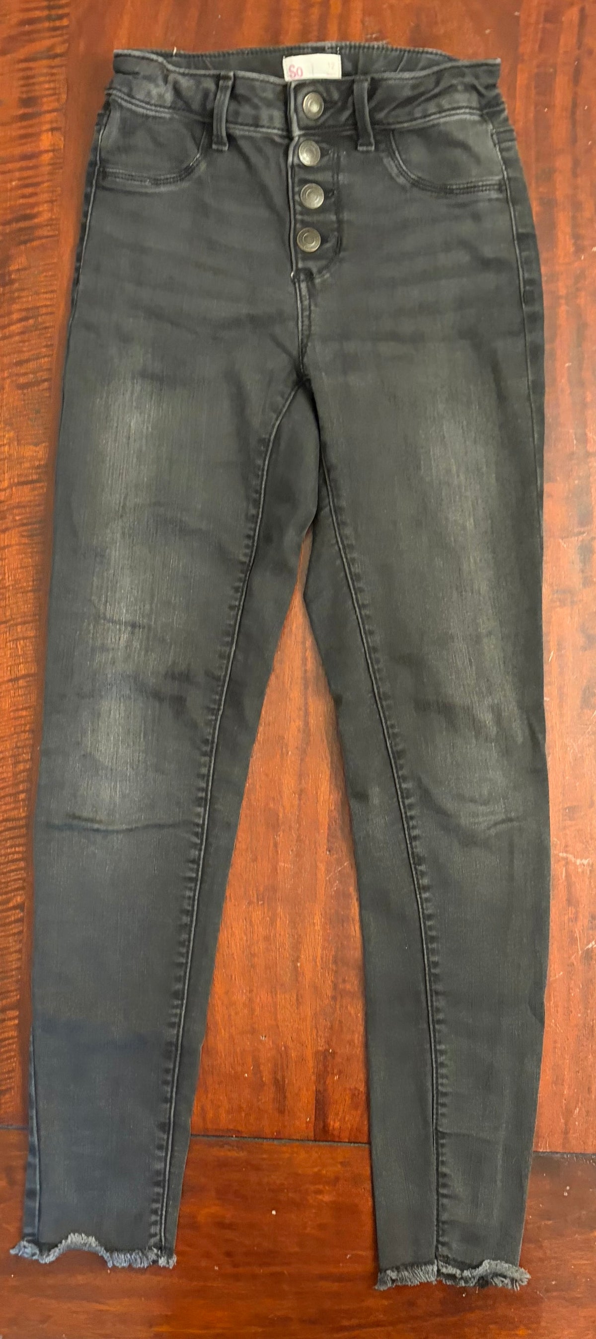 SO SUPER SKINNY BLACK JEANS GUC - size Youth - 10 (L)