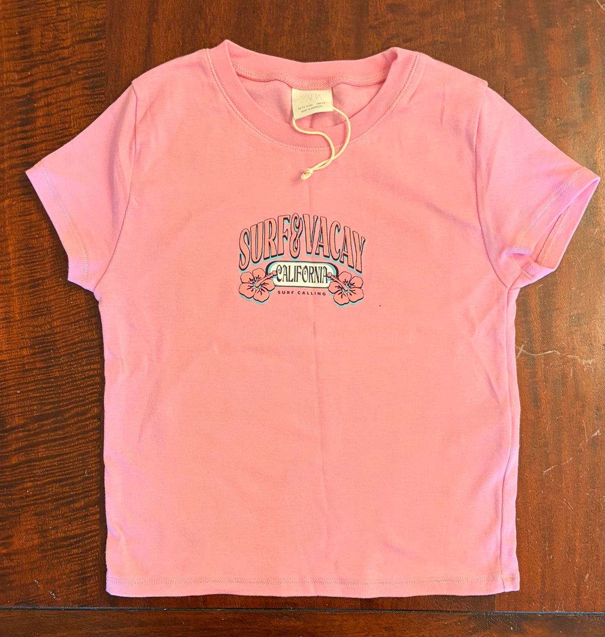 ZARA PINK TSHIRT NEW NO TAG - size Youth - 6 (S)