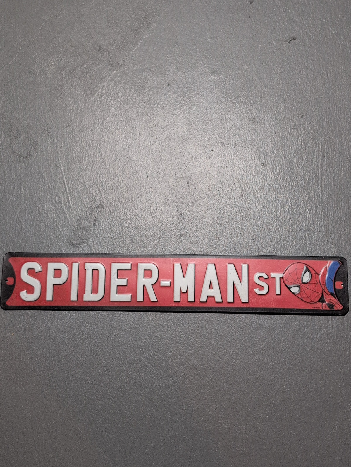 Spiderman street sign Metal