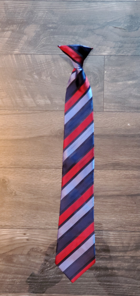 Clip on tie Blue/red