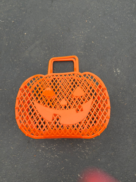 Halloween Basket Plastic Orange
