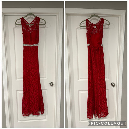 City studio Red Lacey Formal dress size 5 - size Women - S (4/6)