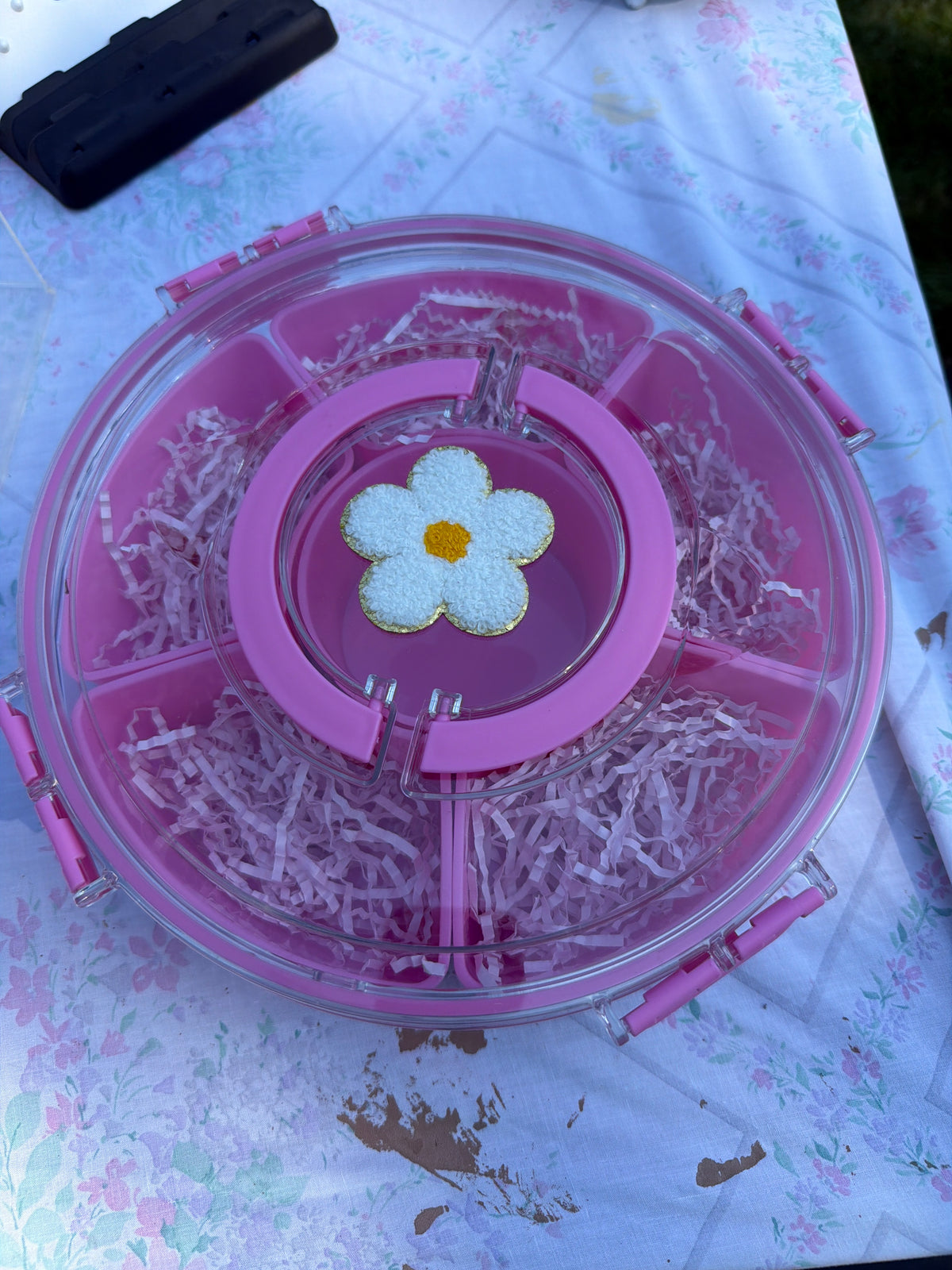Pink spin storage Container