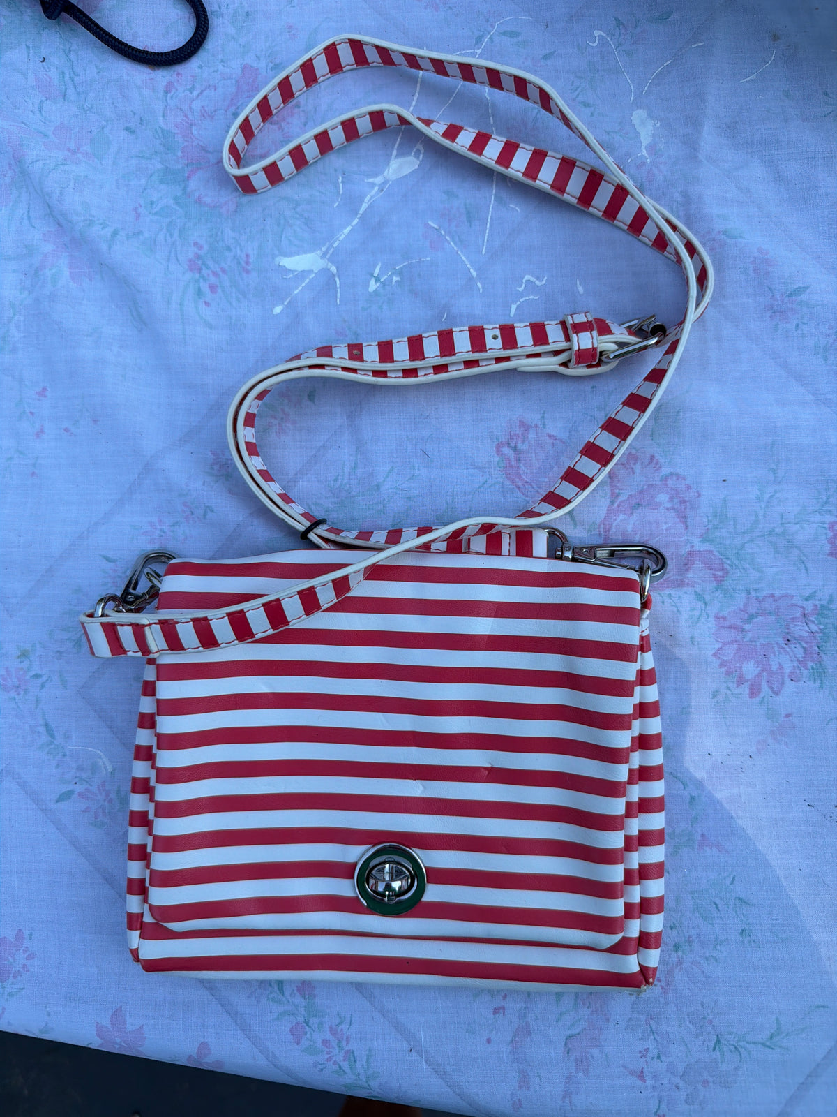 Red stripped purse