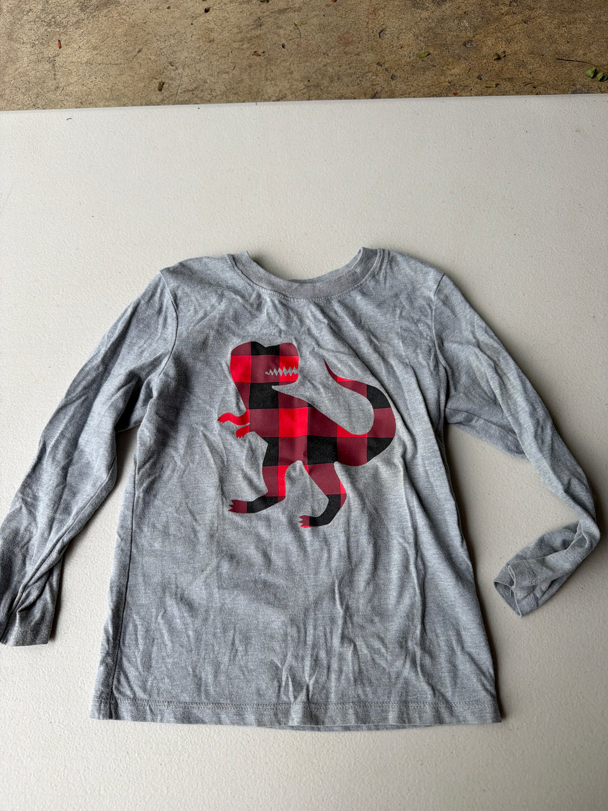 Cat and Jack Dino Gray longsleeve - size Toddler - 4T