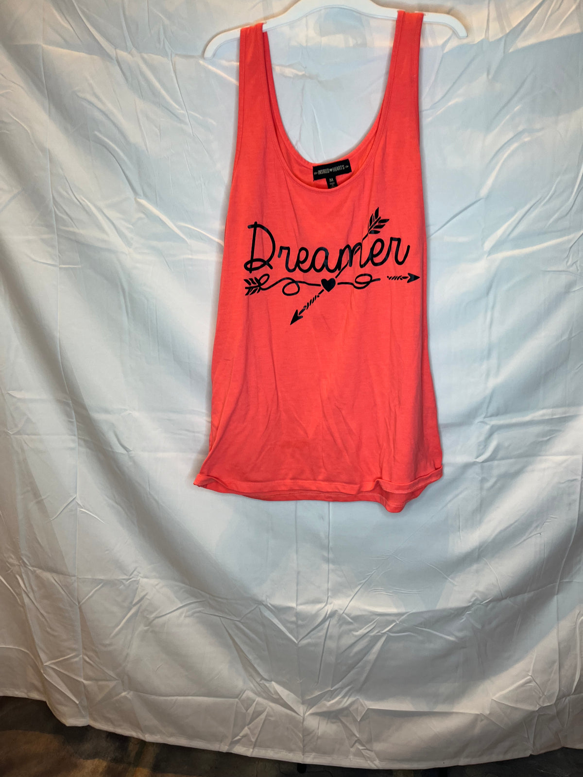 Inspired Hearts bright coral soft tank Dreamer - size Women - M (8/10)