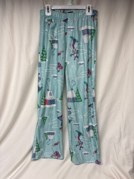 Old Navy mint green fleece PJ pants - skiing - size Youth - 14 (XL)