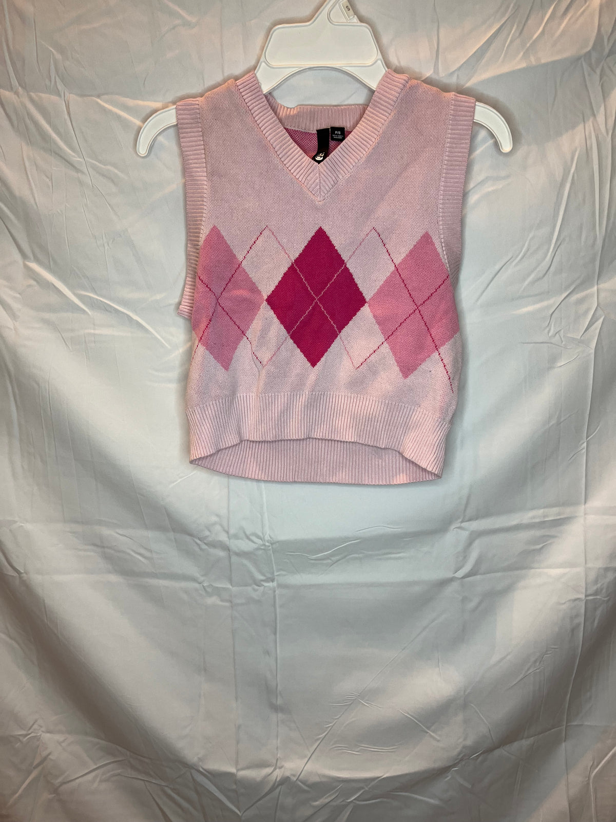 G pink argyle crop sweater vest - P/S - size Junior - S (3/5)