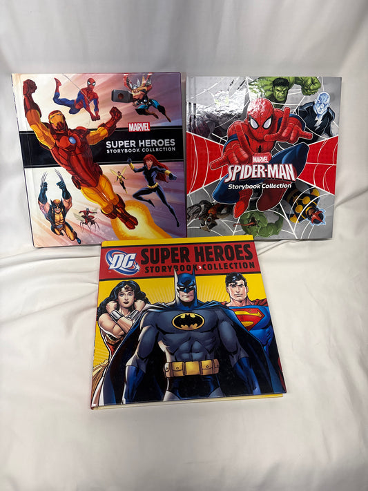 3 book set - Super Heros Marvel, DC, & Spiderman